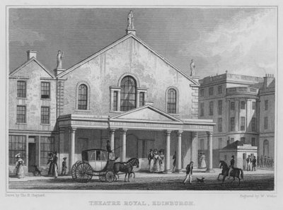 Theatre Royal, Edinburgh (kaiverrus) tekijältä Thomas Hosmer Shepherd