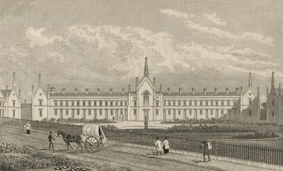 Whittingtons Almshouses Highgate, 1827 tekijältä Thomas Hosmer Shepherd