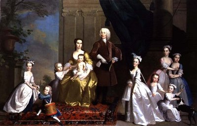 Radcliffen perhe, n. 1738-42 (öljy kankaalle) tekijältä Thomas Hudson