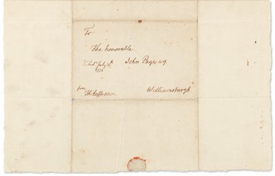 Nimikirjoituskirje John Pagelle, Philadelphia, 30. heinäkuuta 1776 (kynä ja muste paperille) tekijältä Thomas Jefferson