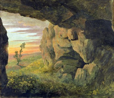 Luola lähellä St. Agnesea ilman Porta Piaa (öljy paperille) tekijältä Thomas Jones