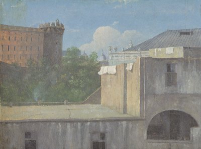 Napolin rakennuksia ja Castel Nuovon koillispuoli. tekijältä Thomas Jones