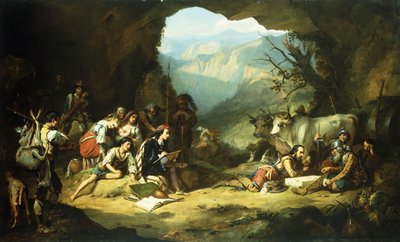 Salvator Rosan studio Abruzzin vuoristossa, tekijältä Thomas Jones Barker