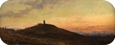 Tuulimylly auringonlaskun aikaan (öljyä aluksella) tekijältä Thomas Jr. Whittle