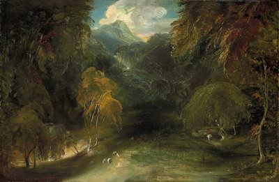 Näkymä Dovedalesta kohti Thorpe Cloudia (öljy paperille, asetettu kankaalle) tekijältä Thomas Lawrence