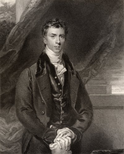 Henry Peter Brougham, 1. Baron Brougham ja Vaux, kaiverrettu H. Robinson, National Portrait Gallerysta, osa IV, julkaistu noin 1835 tekijältä Thomas Lawrence