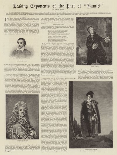 Hamletin roolin johtavat esittäjät tekijältä Thomas Lawrence