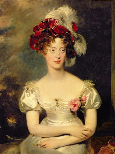 Marie-Caroline de Bourbon (1798-1870) Berryn herttuatar, n. 1825 (öljy kankaalle) tekijältä Thomas Lawrence