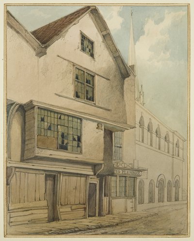 46 Baldwin Street (akvarelli paperille) tekijältä Thomas Leeson the Elder Rowbotham