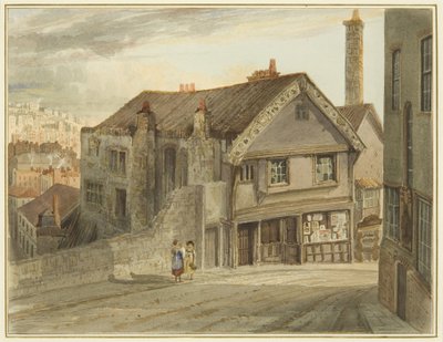 Castle Mill Street, Newgaten alapuolella, jossa näkyy Robert Adamsin talo (akvarelli paperille) tekijältä Thomas Leeson the Elder Rowbotham