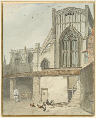 St Mary Redcliffe North Transeptin loppu (akvarelli paperille) tekijältä Thomas Leeson the Elder Rowbotham