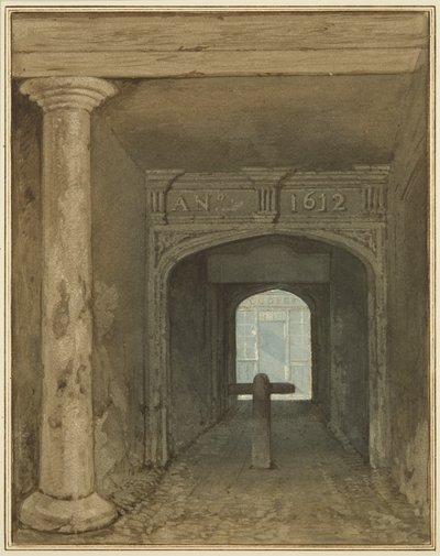 Guard House Passage, Wine Street (akvarelli paperille) tekijältä Thomas Leeson the Elder Rowbotham