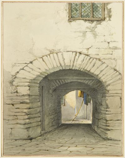 Passage Archway pois Marsh Streetistä (akvarelli paperille) tekijältä Thomas Leeson the Elder Rowbotham
