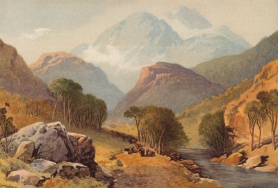 Skotlanti, Benvenue (väri litho) tekijältä Thomas Leeson the Elder Rowbotham