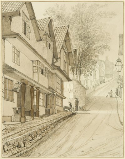 Pyhän Mikaelin kukkula (akvarelli paperille) tekijältä Thomas Leeson the Elder Rowbotham