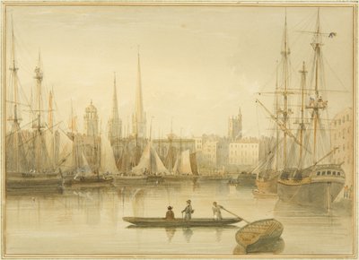 Näkymä kelluvaan satamaan Redcliffe Back Ferryltä tekijältä Thomas Leeson the Elder Rowbotham