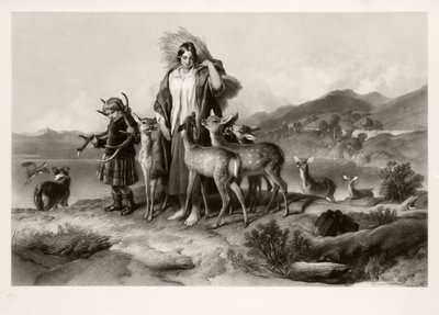 Metsänhoitajan perhe (mezzotint) tekijältä Thomas Lewis Atkinson