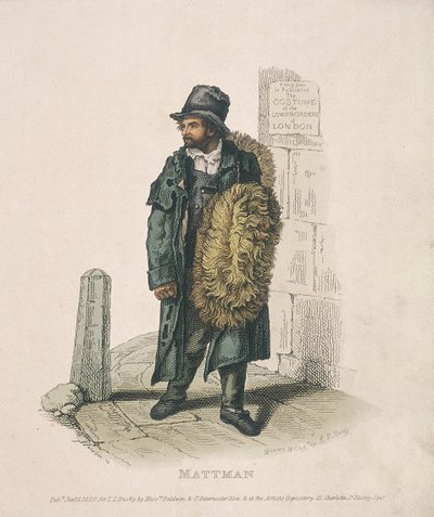 Matti myyjä kantamassa tavaraansa olkapäällään, 1820 tekijältä Thomas Lord Busby