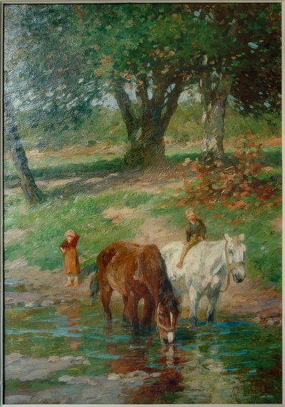 Hevoset juomapisteessä tekijältä Thomas Ludwig Herbst