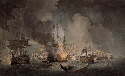 Niilin taistelu (värillinen akvatintta) tekijältä Thomas Luny