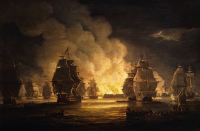 Algerin taistelu: Pommitukset, 1824 tekijältä Thomas Luny