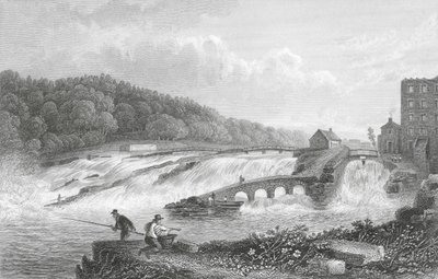 Coleraine Salmon Leap, Co Londonderry (kaiverrus) (kaiverrus) tekijältä Thomas Mann (after) Baynes