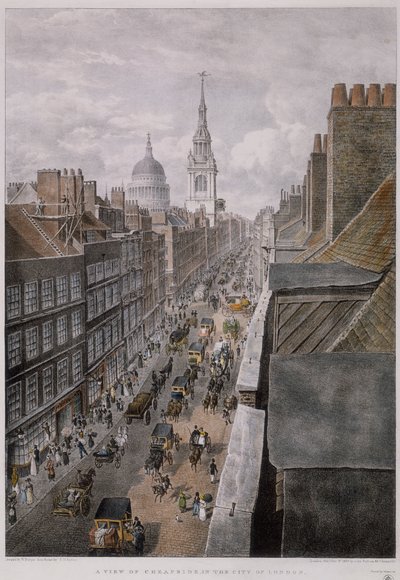 Cheapside, Lontoo, 1823 tekijältä Thomas Mann Baynes