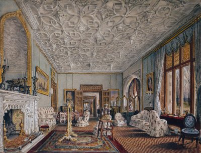 Goottilainen salonki, n. 1850 (akvarelli) tekijältä Thomas Mann Baynes