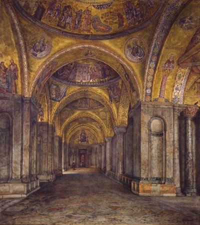 Venetsia - Pyhän Markuksen pohjoinen atrium, 1907 tekijältä Thomas Matthews Rooke