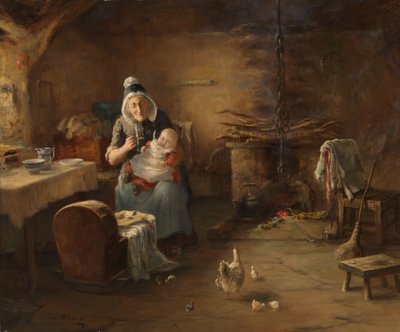 Talonpojan mökin sisustus (öljy kankaalle) tekijältä Thomas McEwan