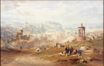 Edinburgh Calton Hillsistä (akvarelli paperille) tekijältä Thomas Miles Richardson