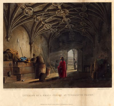 Pienen kappelin sisustus Tynemouth Prioryssa, 1820 tekijältä Thomas Miles Richardson