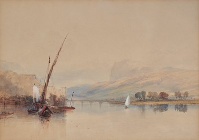 Italian järvimaisema tekijältä Thomas Miles Richardson