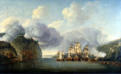 Hudson-joen ylityksen pakottaminen, 9. lokakuuta 1776. tekijältä Thomas Mitchell