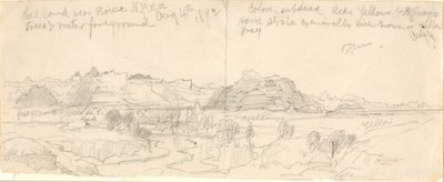 Bad Lands lähellä Boisea, N.P.R.R. (No. Pacific Railroad) tekijältä Thomas Moran