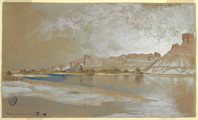 Piirros, Green River lautalta, Wyomingin alue, 11. syyskuuta 1889. tekijältä Thomas Moran
