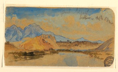 Piirros, Port Neuf Canyon, Idaho, mahdollisesti 1879. tekijältä Thomas Moran