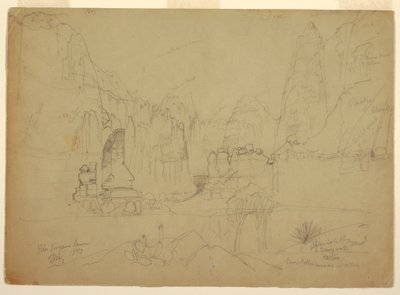 Piirros, Rio Virginin kanjoni, Etelä-Utah, 1873. tekijältä Thomas Moran
