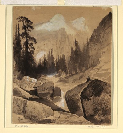 Piirros, Pohjoiskupoli, Yosemite, Kalifornia, 1872. tekijältä Thomas Moran