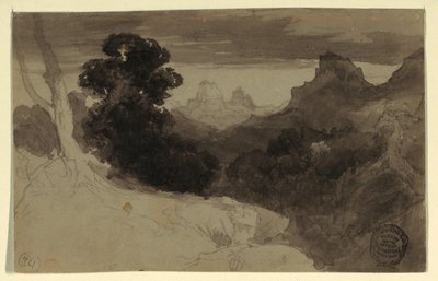 Piirros, Näkymä Tetonsista, Wyoming, 1874 tekijältä Thomas Moran
