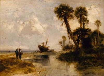 Fort George Island, Florida, 1878. finlandès tekijältä Thomas Moran