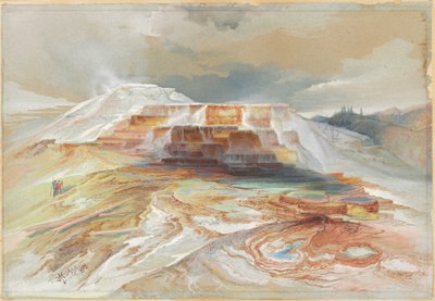 Gardiner Riverin kuumat lähteet, Yellowstone tekijältä Thomas Moran