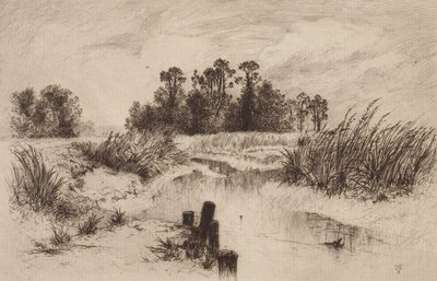 Soistunut maisema ja puro tekijältä Thomas Moran