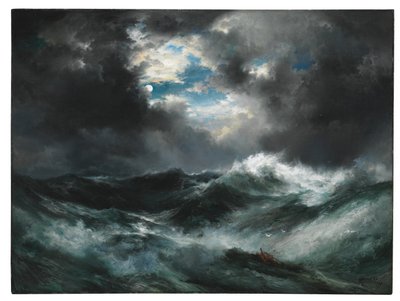 Kuun valaisema haaksirikko merellä tekijältä Thomas Moran