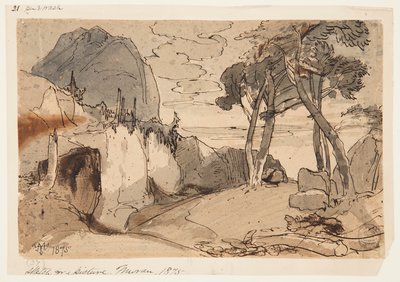 Tie vuoristomaisemassa tekijältä Thomas Moran