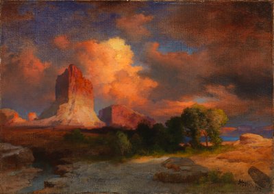 Auringonlaskupilvi, Green River, Wyoming tekijältä Thomas Moran
