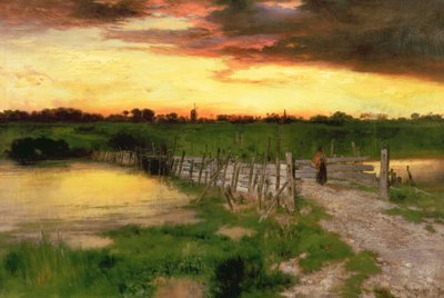 Old Bridge Over Hook Pond, 1907 tekijältä Thomas Moran