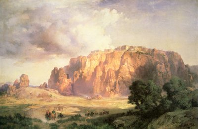 Acoman Pueblo, New Mexico (öljy kankaalle) tekijältä Thomas Moran