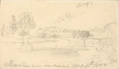 Yellowstone River, lähellä Rosebudia tekijältä Thomas Moran