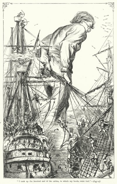 Kuvitus Jonathan Swiftin teokselle Gulliver